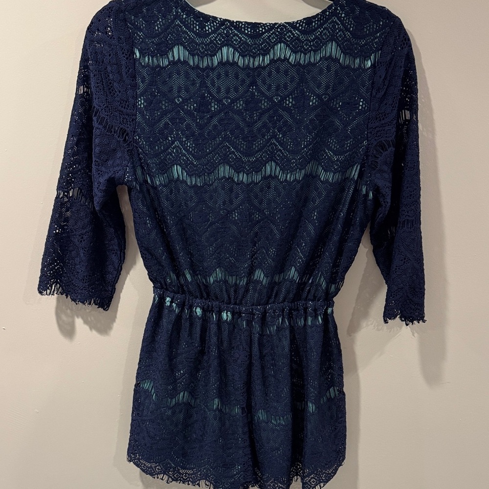 Xhilaration Navy Lace Romper - Picture 4 of 4